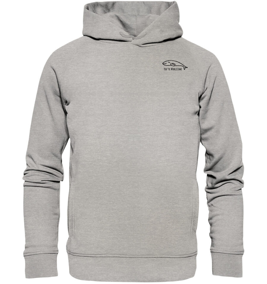 Whale Organic Fashion Hoodie Heather Grey
