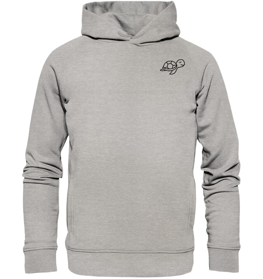 Turtle Organic Fashion Hoodie Heather Grey