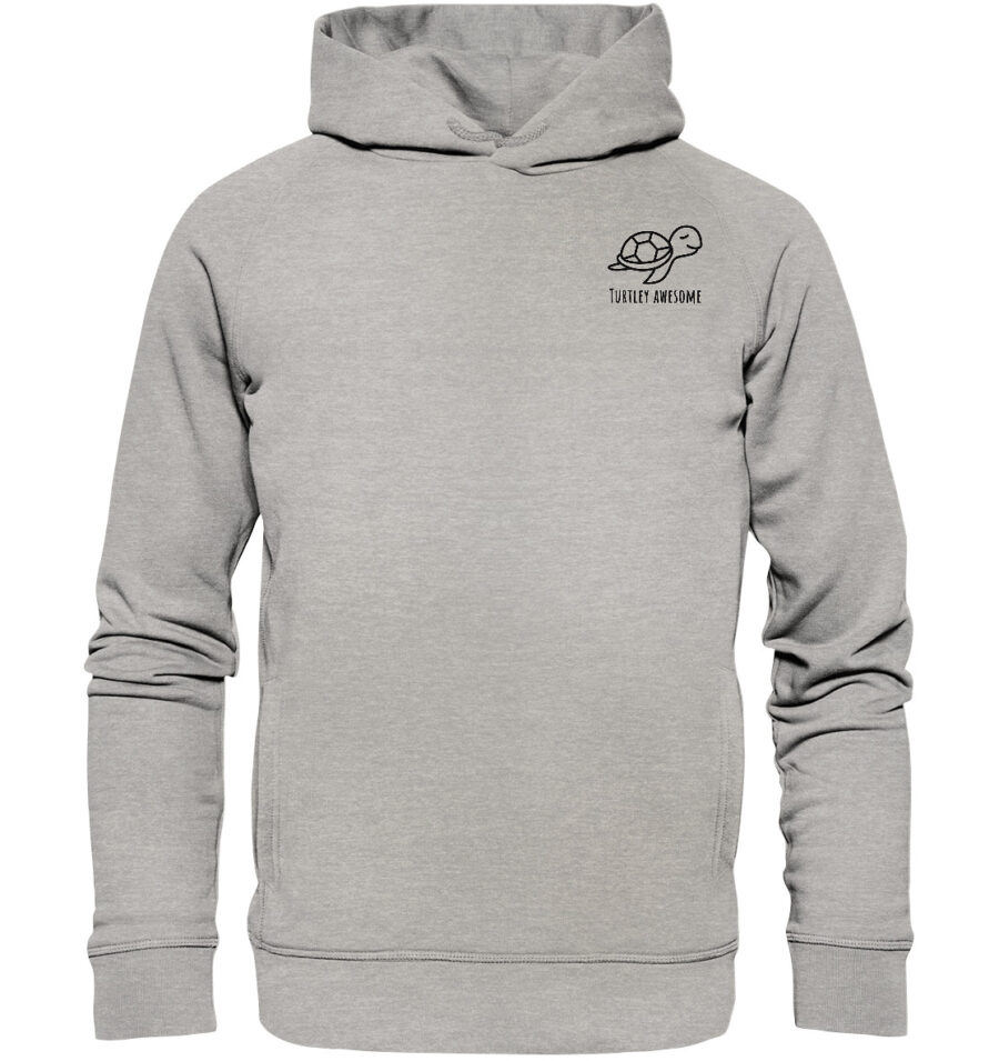 Turtle Organic Fashion Hoodie Heather Grey