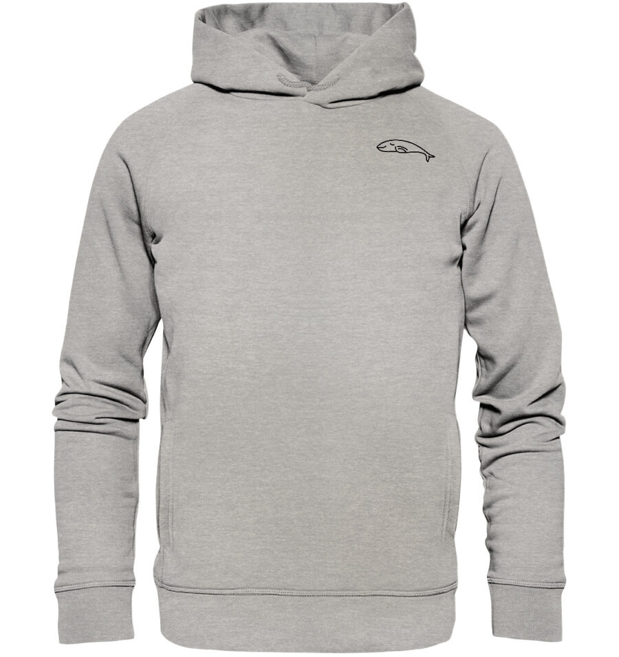Whale Organic Fashion Hoodie Heather Grey