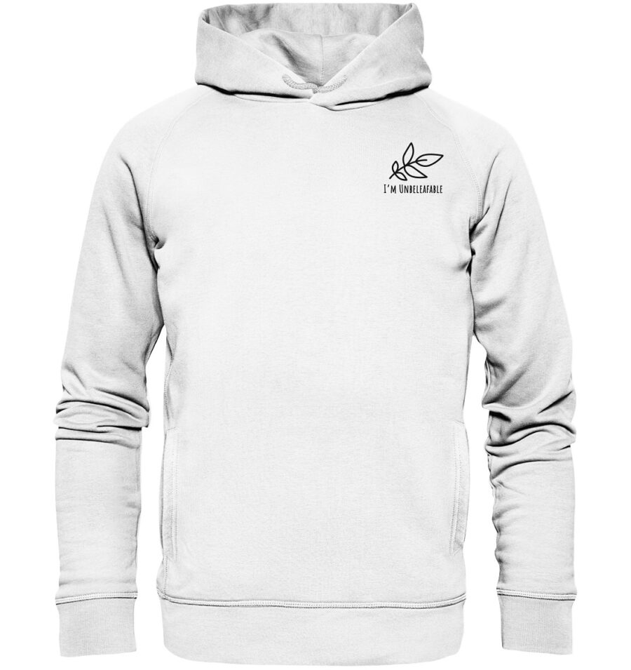Unbeleafable Organic Fashion Hoodie White