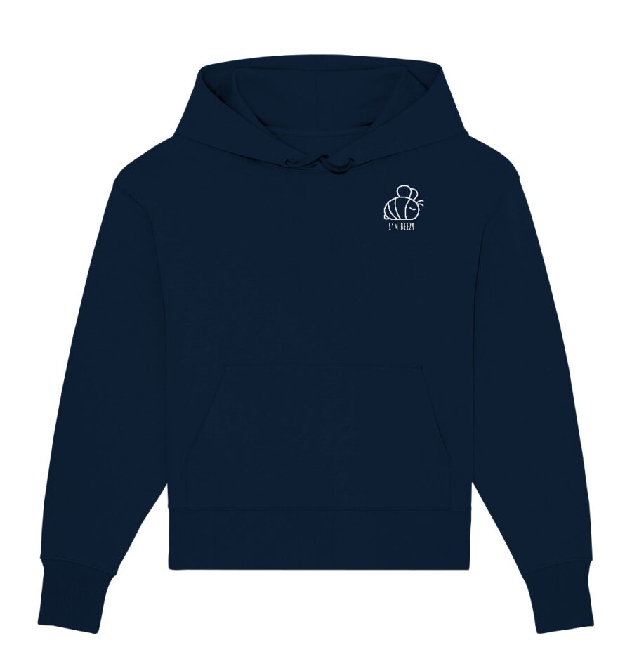 Bee Organic Oversize Hoodie French Navy
