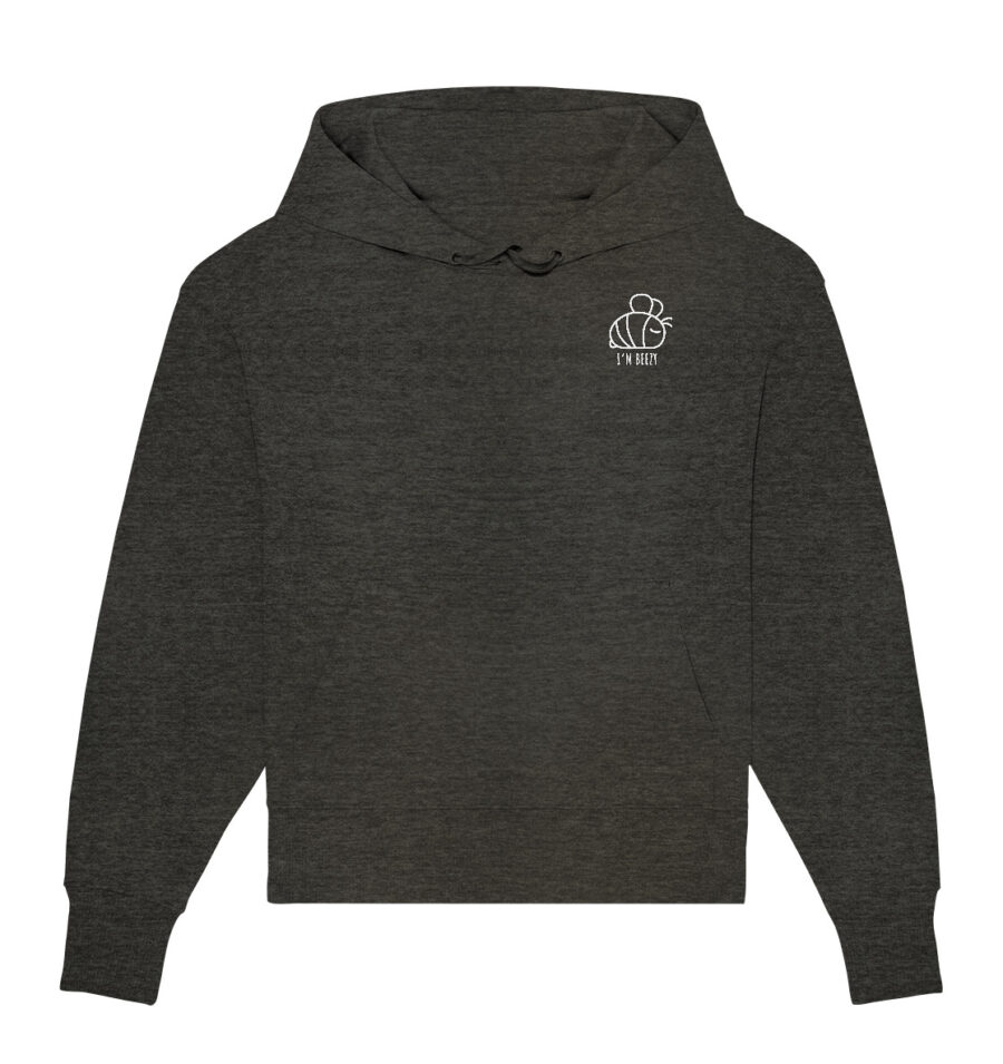 Bee Organic Oversize Hoodie Dark Heather Grey