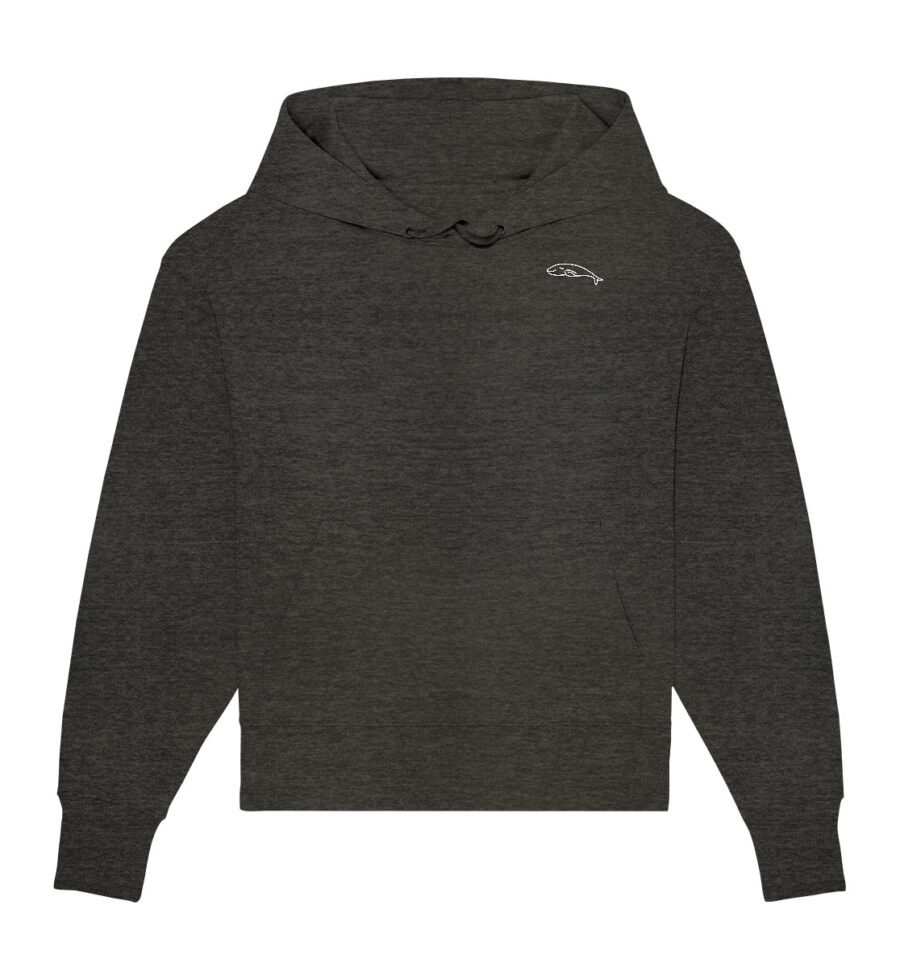 Whale Organic Oversize Hoodie Dark Heather Grey