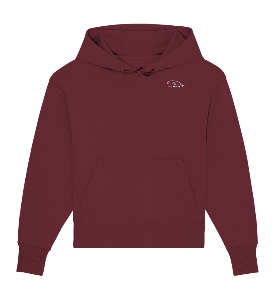 Whale Organic Oversize Hoodie Burgundy