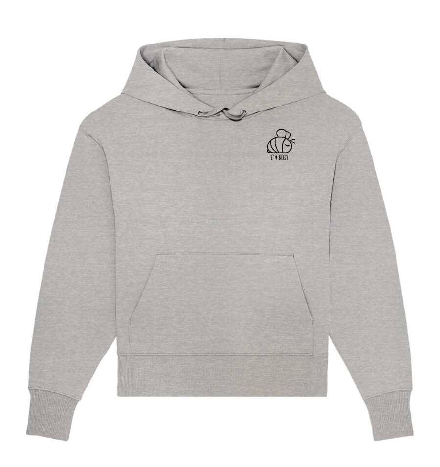 Bee Organic Oversize Hoodie Heather Grey