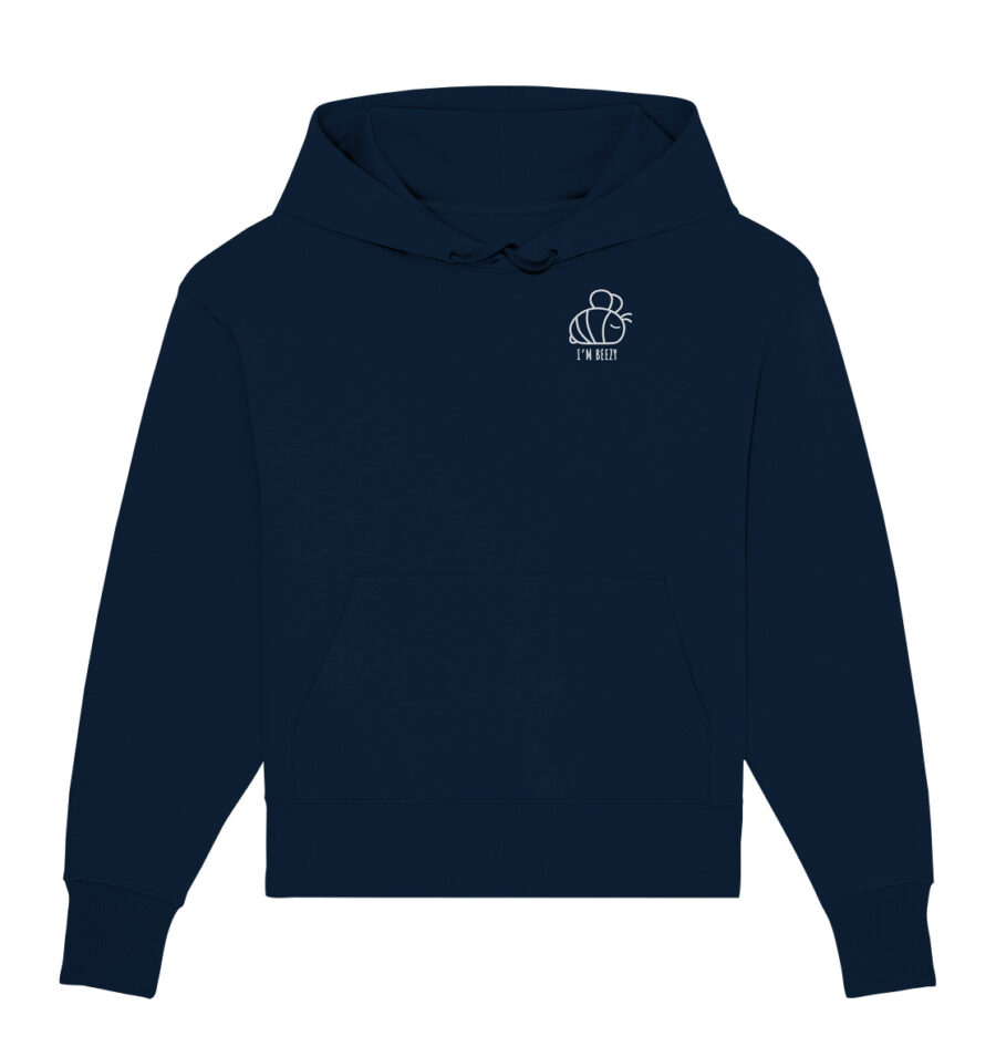 Bee Organic Oversize Hoodie French Navy