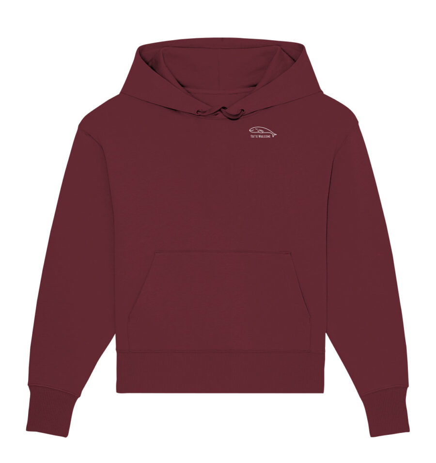 Whale Organic Oversize Hoodie Burgundy