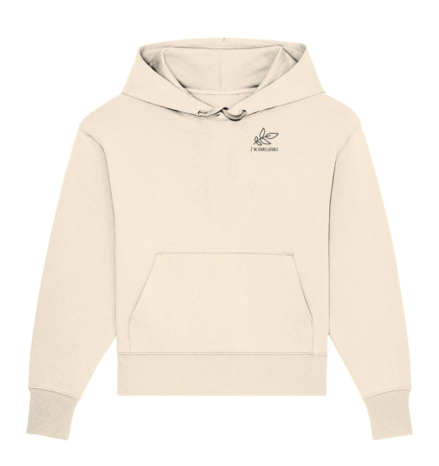 Unbeleafable Organic Oversize Hoodie Natural Raw
