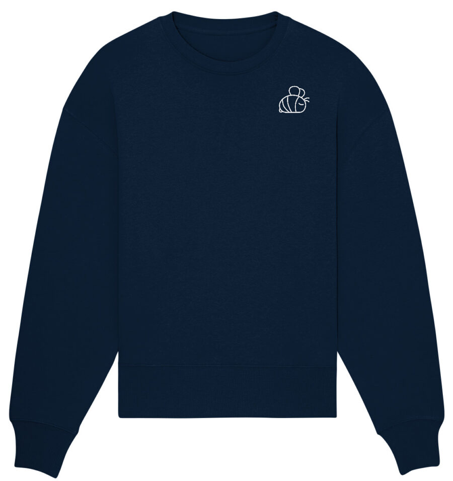 Bee Organic Oversize Sweatshirt French Navy