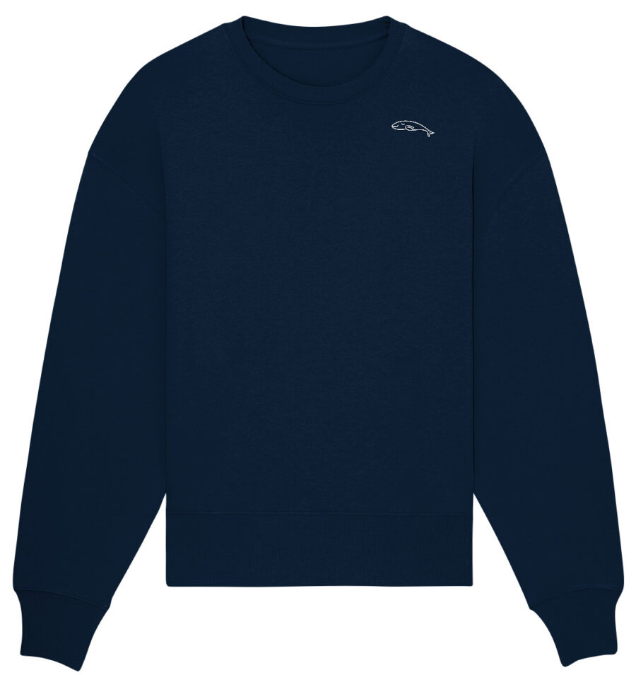 Whale Organic Oversize Sweatshirt French Navy