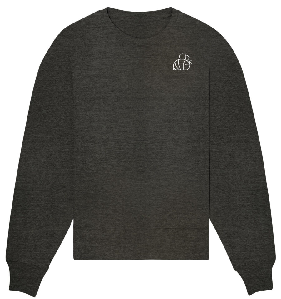 Bee Organic Oversize Sweatshirt Dark Heather Grey