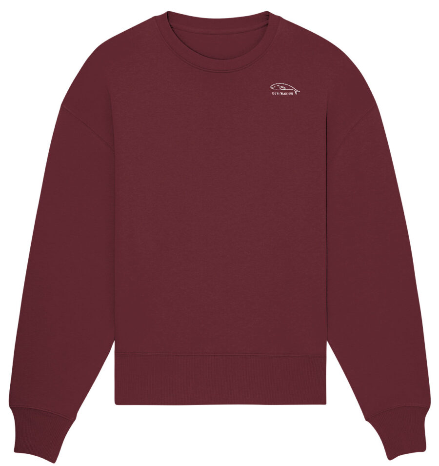 Whale Organic Oversize Sweatshirt Burgundy