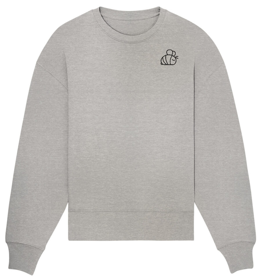 Bee Organic Oversize Sweatshirt Heather Grey