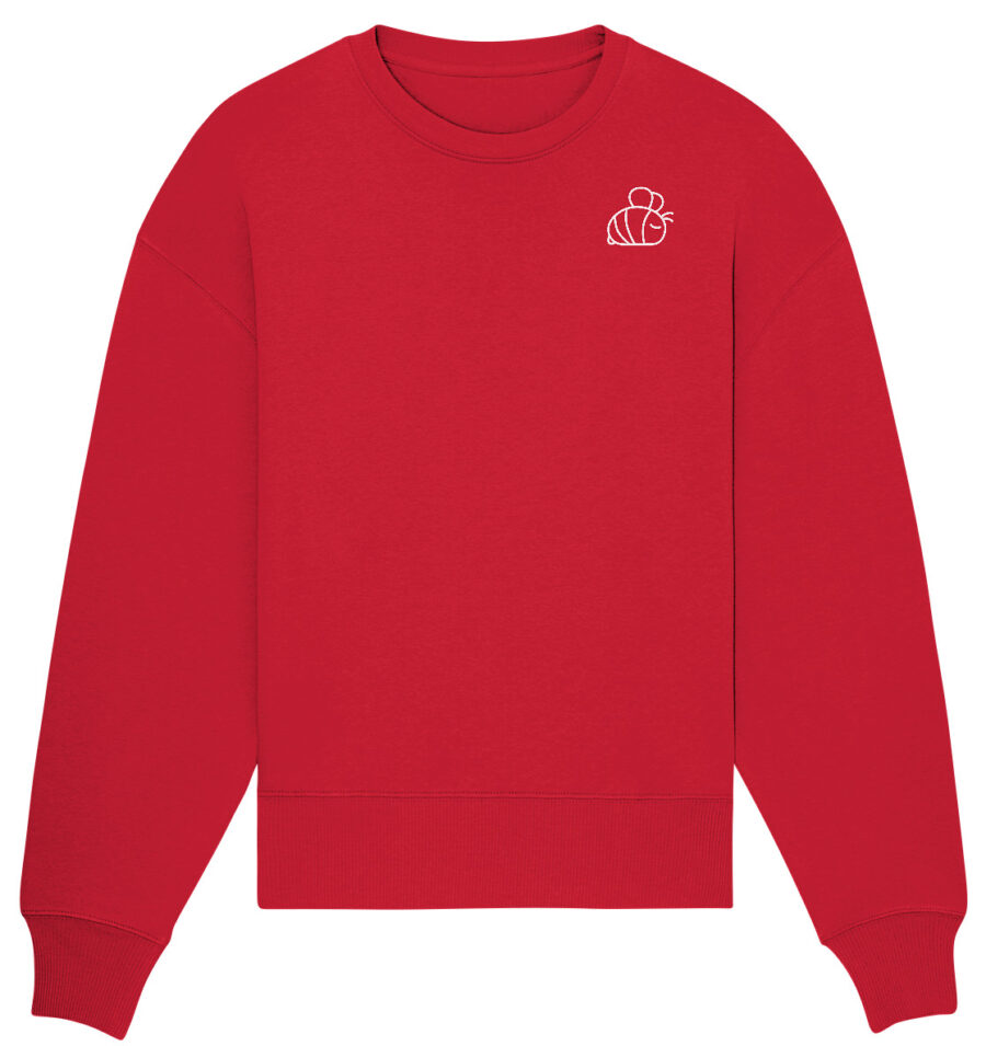 Bee Organic Oversize Sweatshirt Red