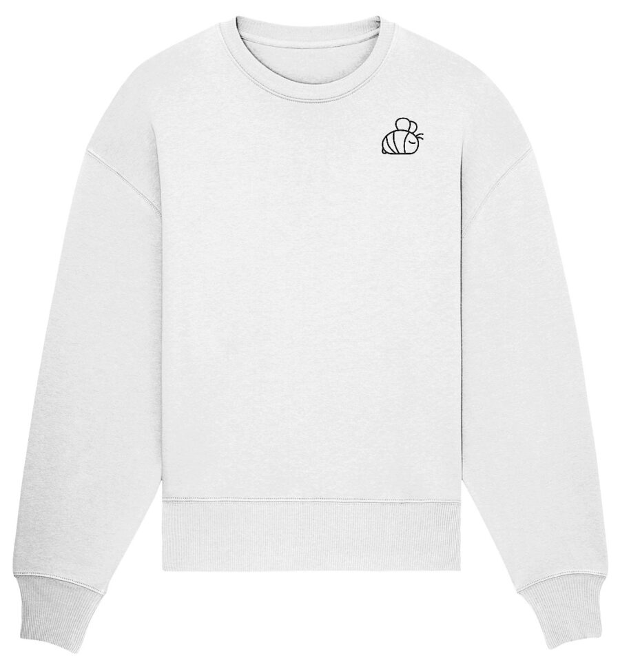 Bee Organic Oversize Sweatshirt White