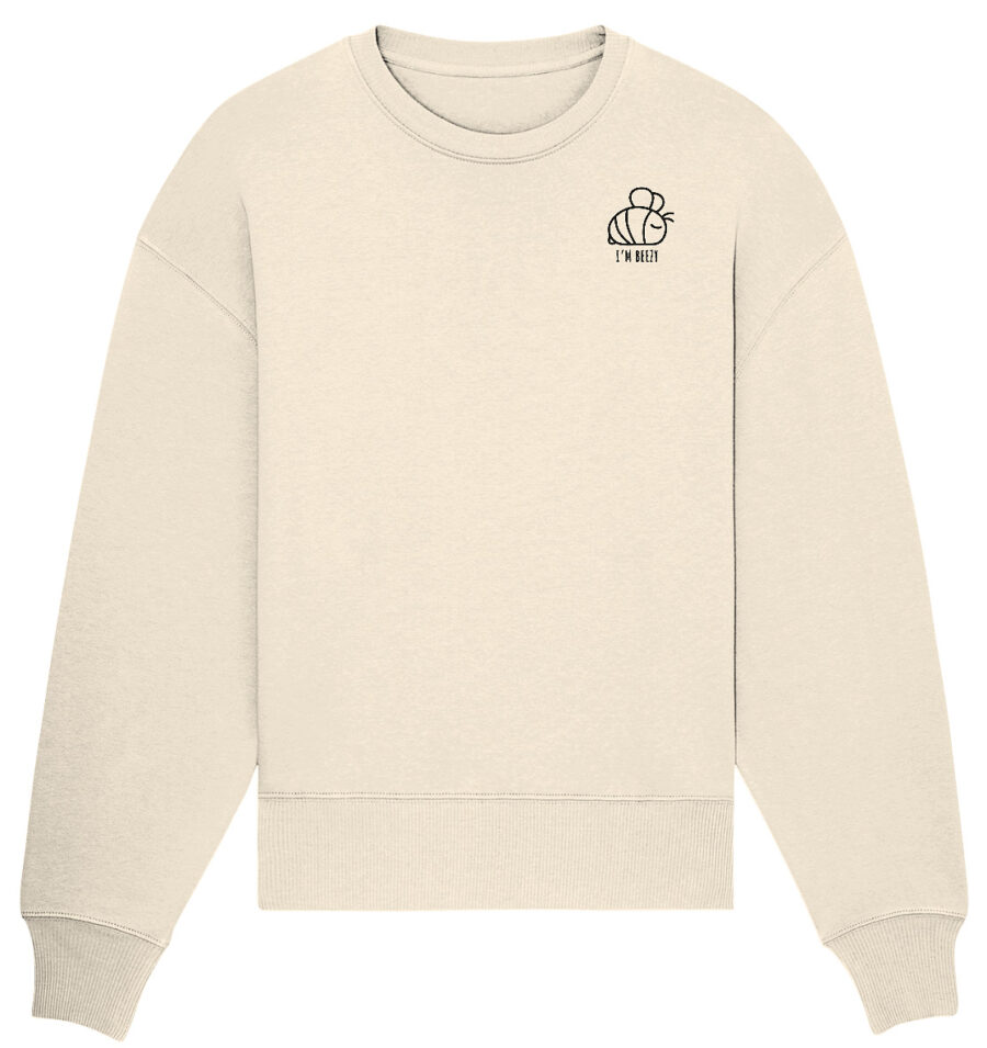 Bee Organic Oversize Sweatshirt Natural Raw