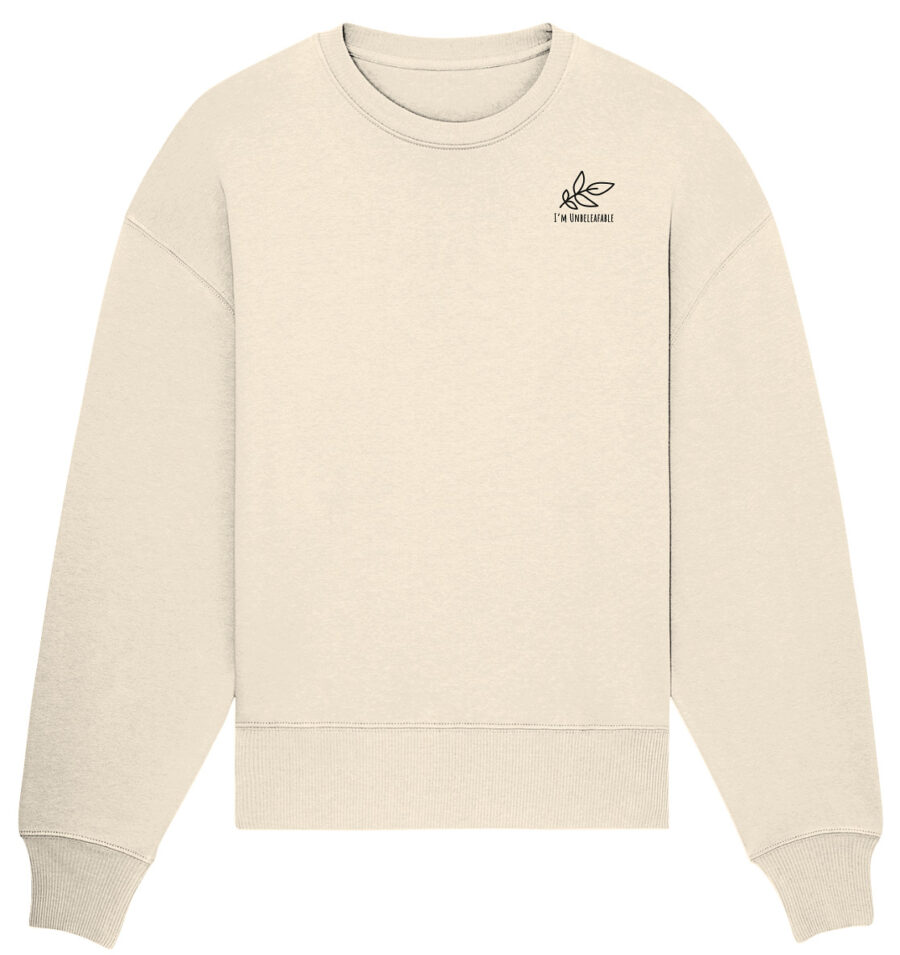 Unbeleafable Organic Oversize Sweatshirt Natural Raw