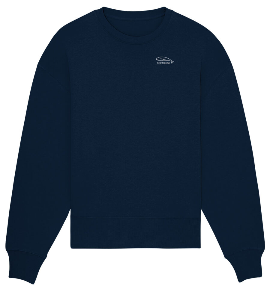 Whale Organic Oversize Sweatshirt French Navy