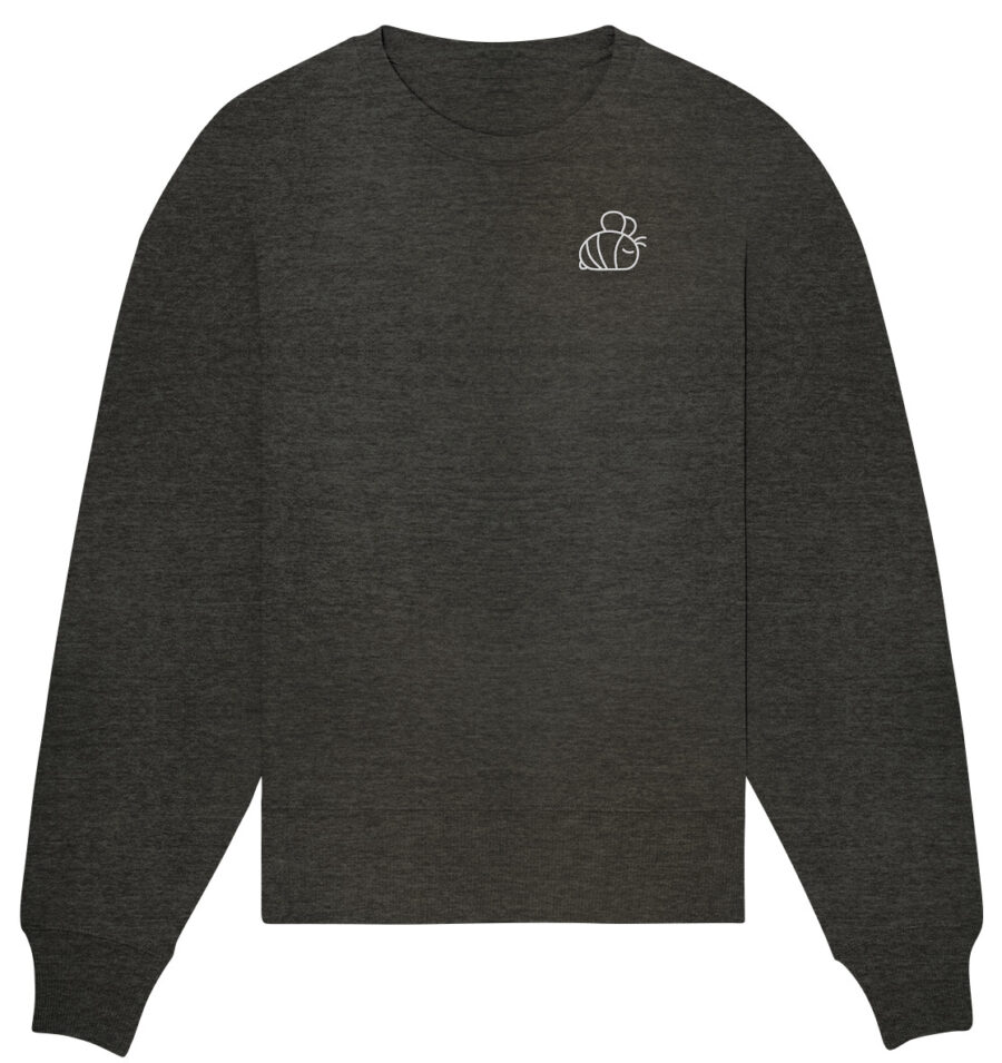 Bee Organic Oversize Sweatshirt Dark Heather Grey