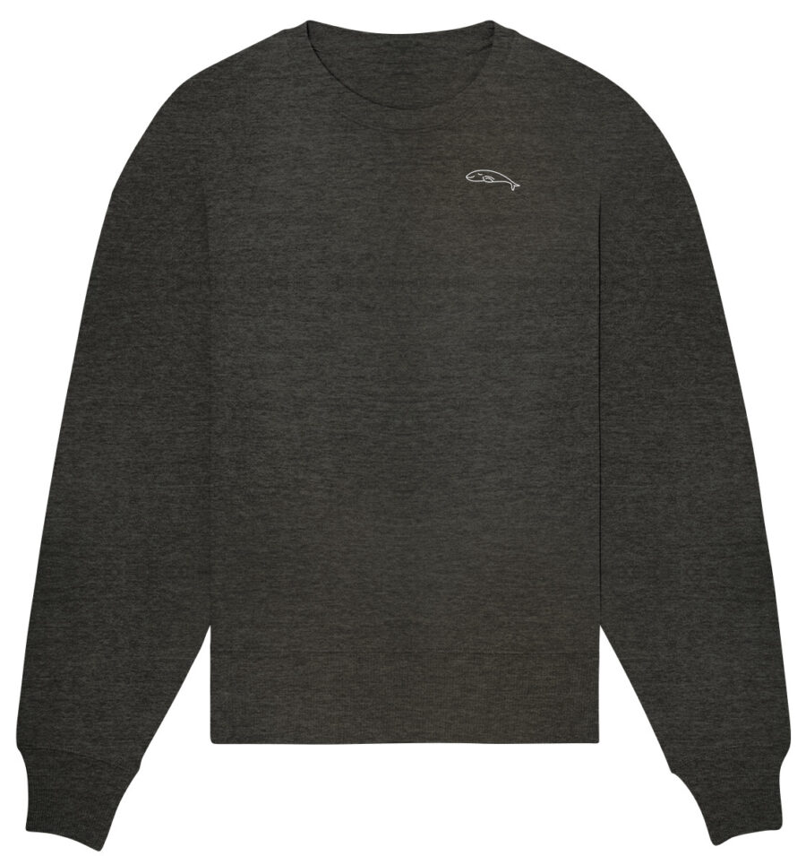 Whale Organic Oversize Sweatshirt Dark Heather Grey
