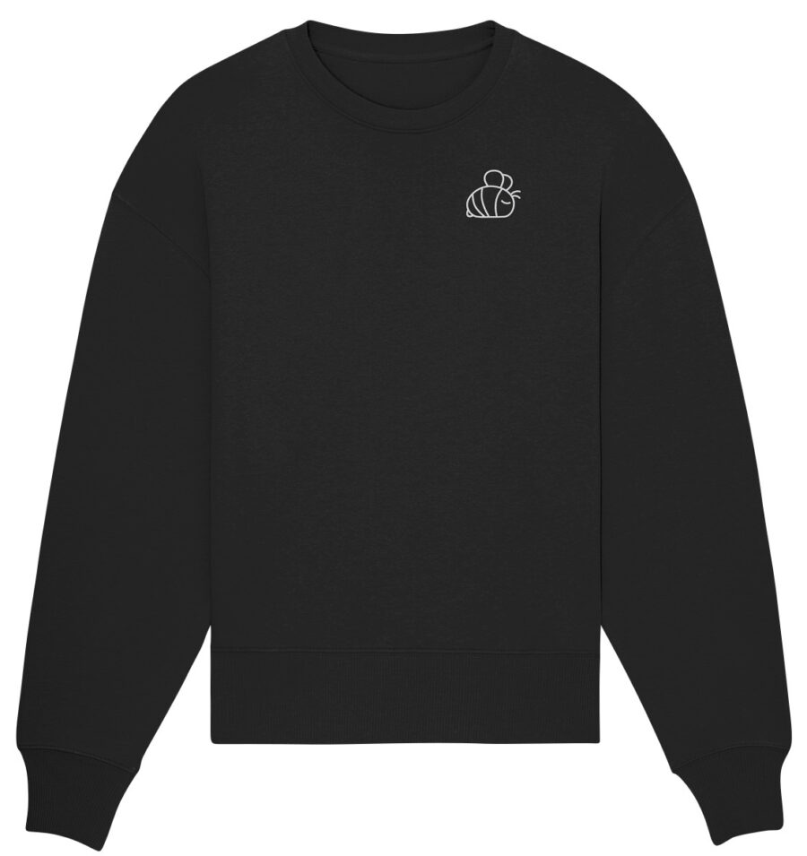 Bee Organic Oversize Sweatshirt Black