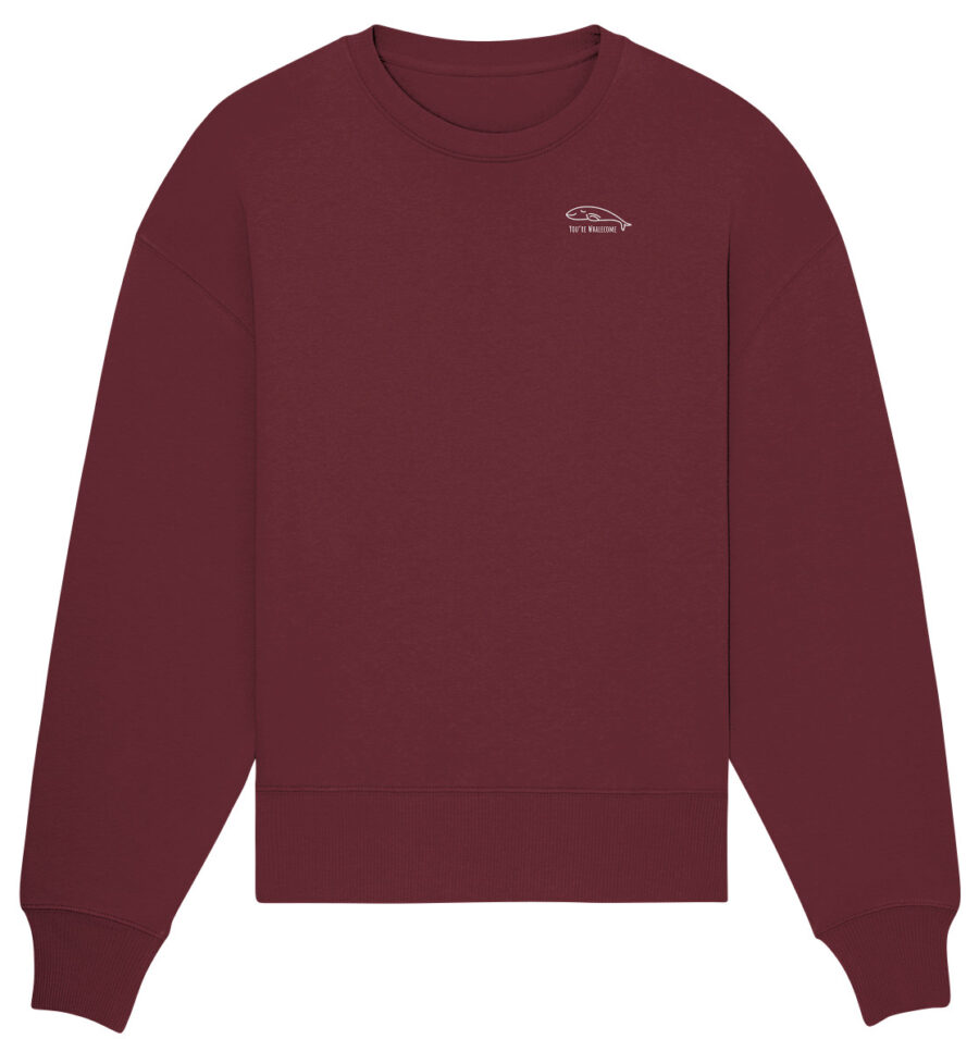 Whale Organic Oversize Sweatshirt Burgundy