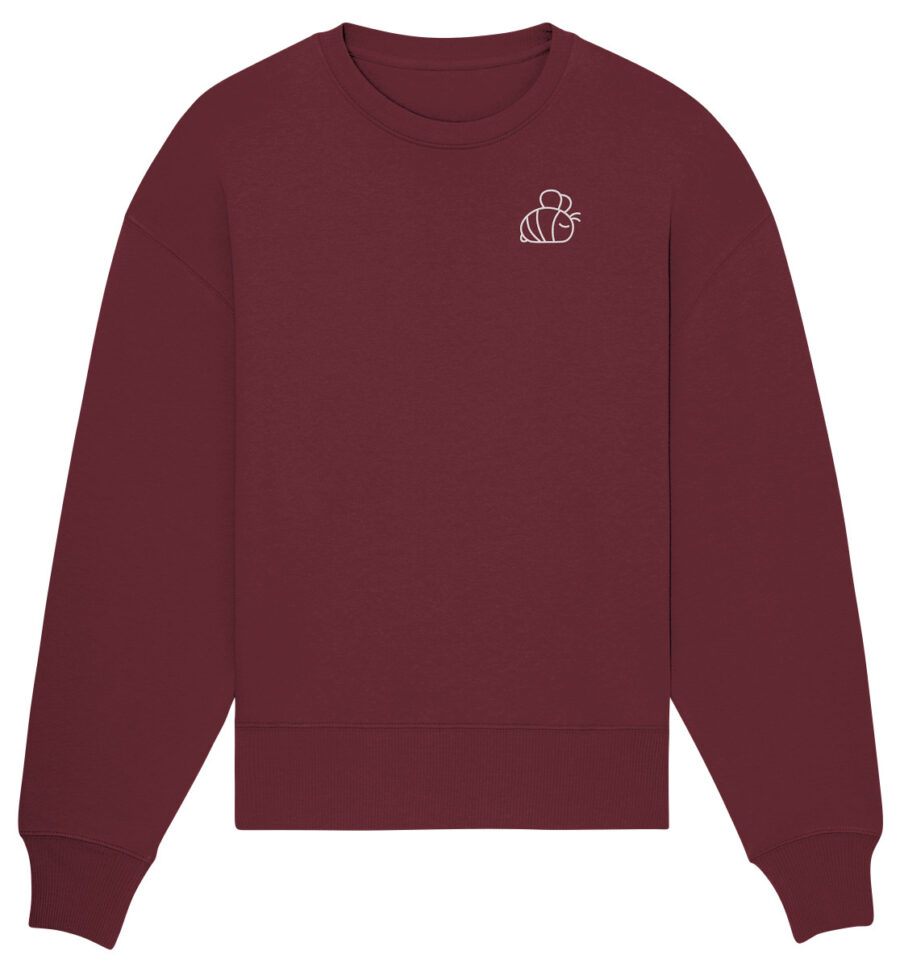 Bee Organic Oversize Sweatshirt Burgundy