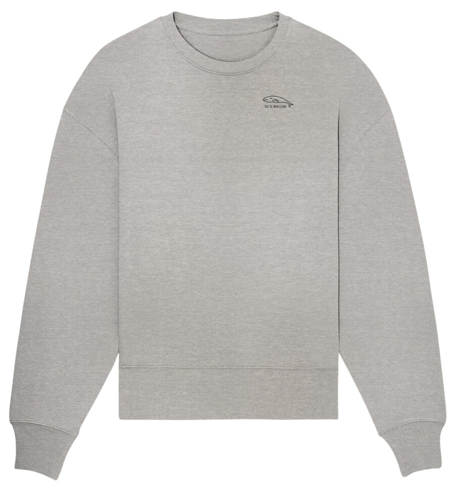 Whale Organic Oversize Sweatshirt Heather Grey