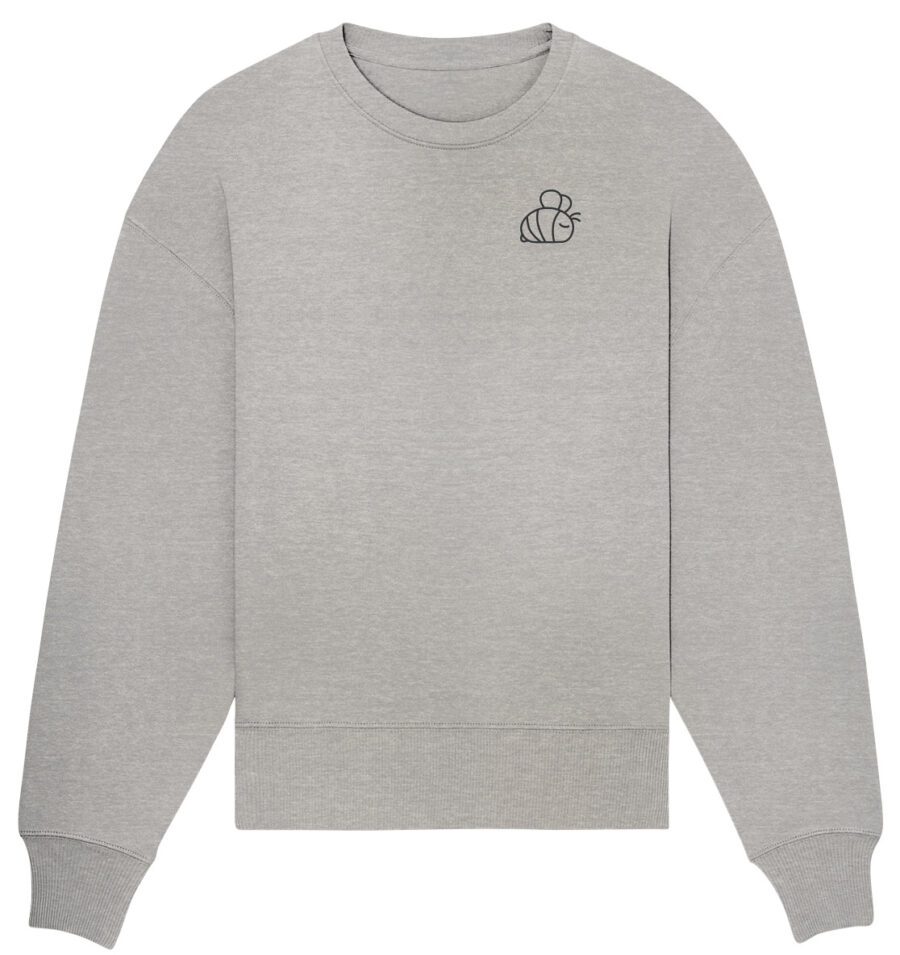 Bee Organic Oversize Sweatshirt Heather Grey