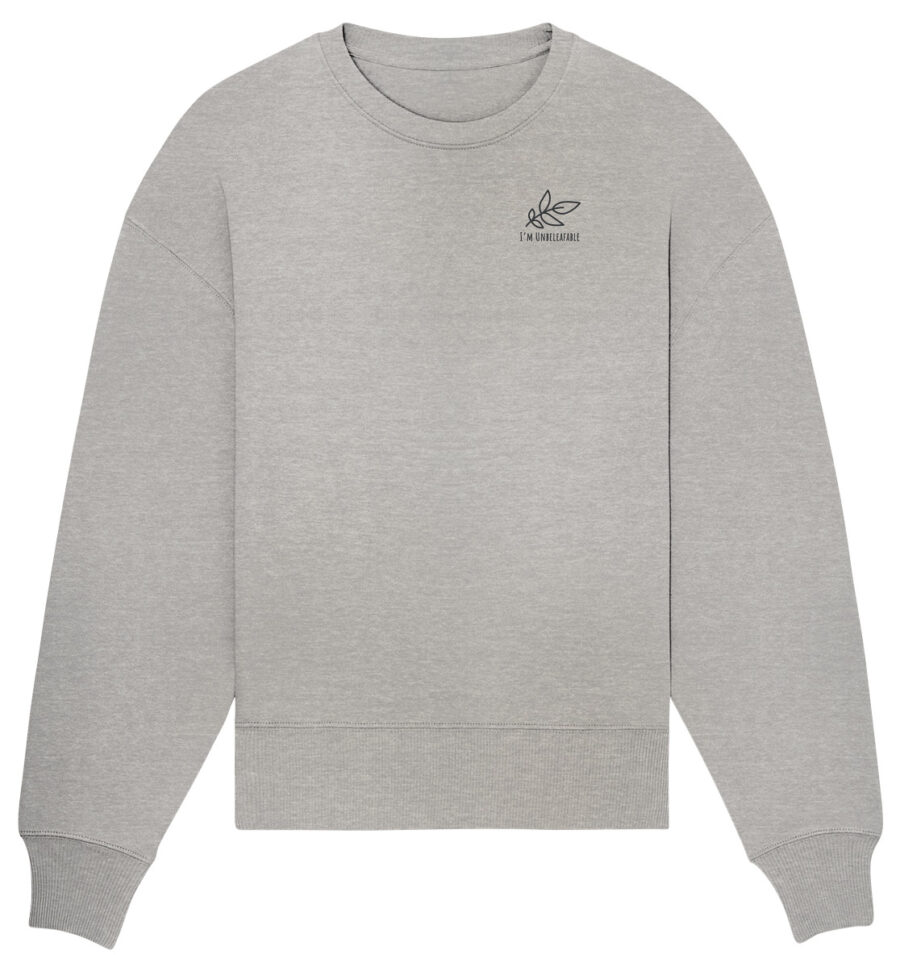 Unbeleafable Organic Oversize Sweatshirt Heather Grey