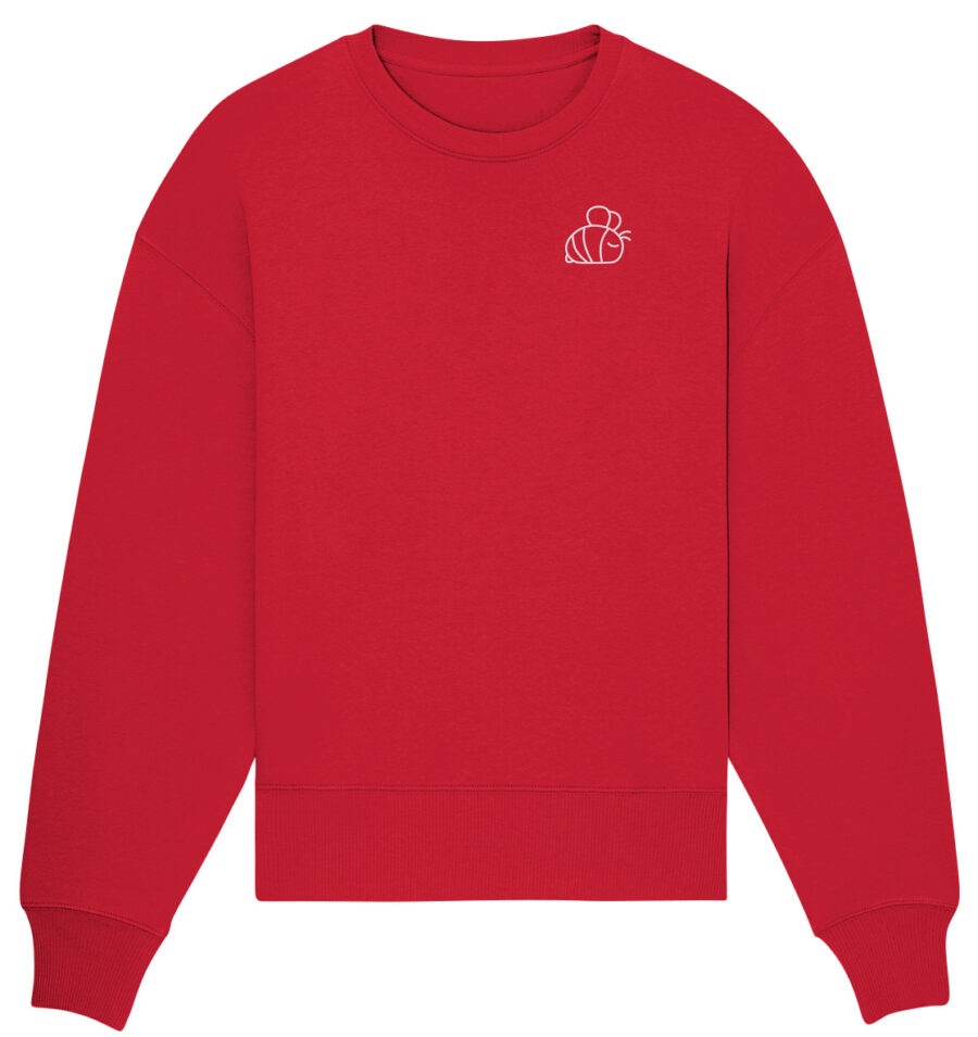 Bee Organic Oversize Sweatshirt Red