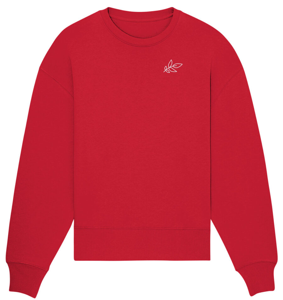 Unbeleafable Organic Oversize Sweatshirt Red