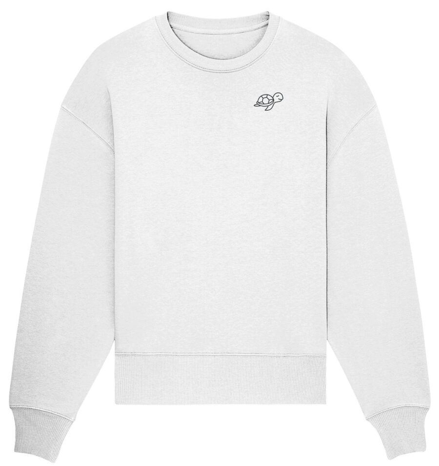 Turtle Organic Oversize Sweatshirt White