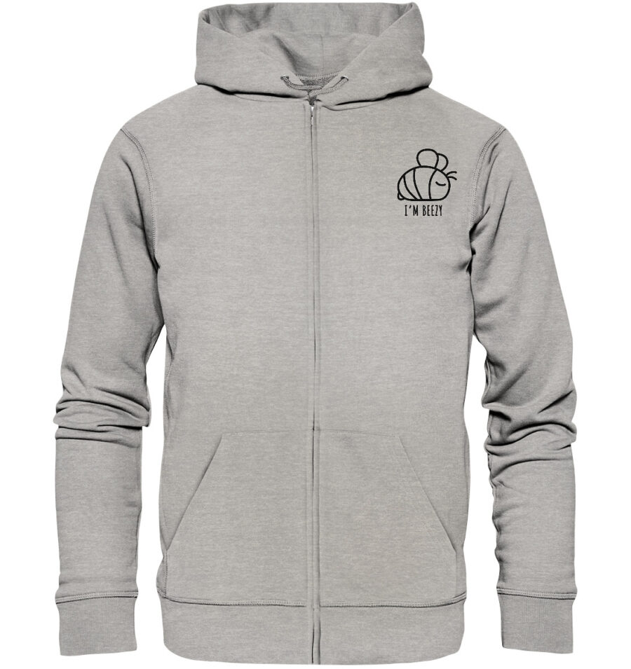 Bee Organic Zipper Heather Grey