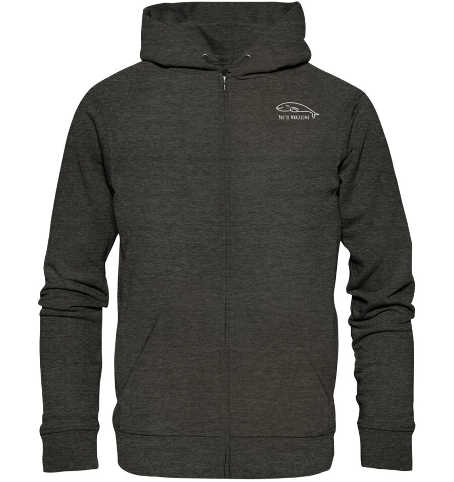 Whale Organic Zipper Dark Heather Grey