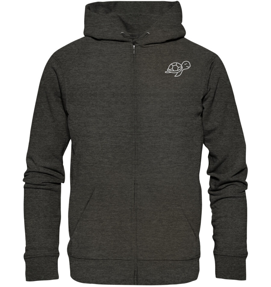 Turtle Organic Zipper Dark Heather Grey