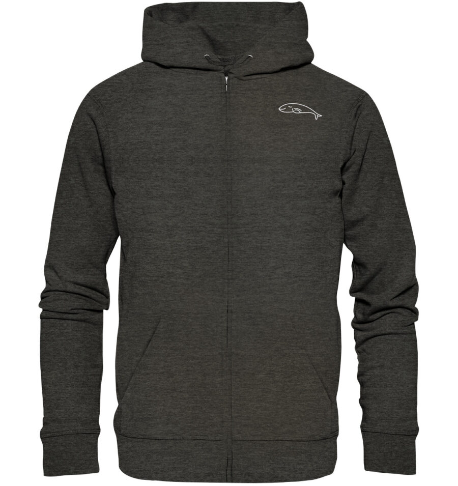 Whale Organic Zipper Dark Heather Grey