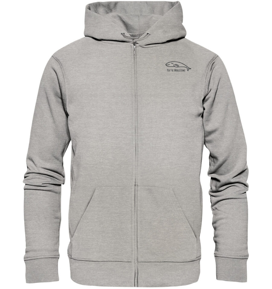 Whale Organic Zipper Heather Grey