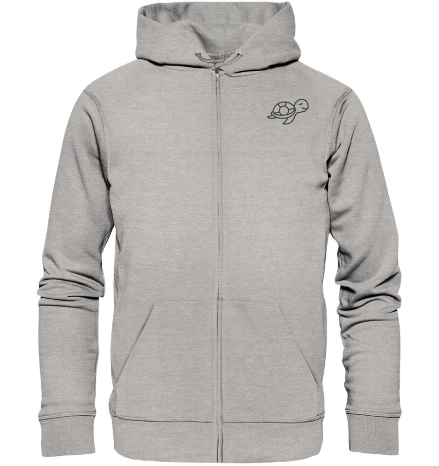 Turtle Organic Zipper Heather Grey