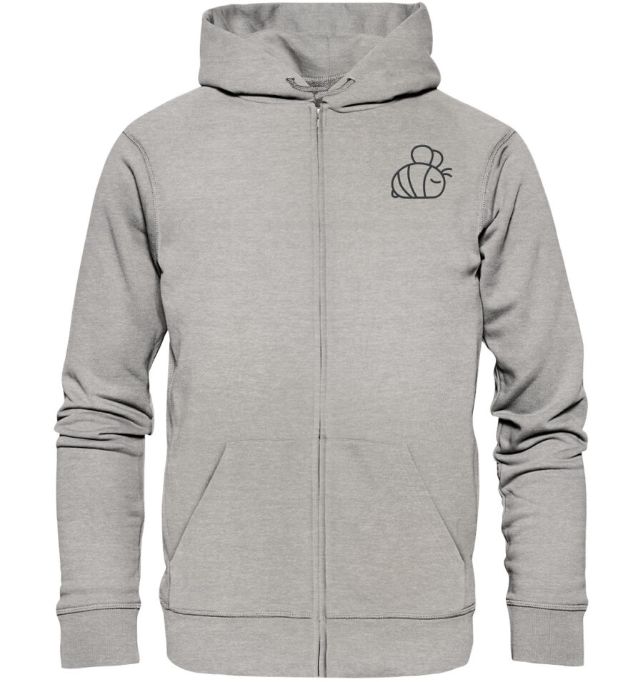 Bee Organic Zipper Heather Grey