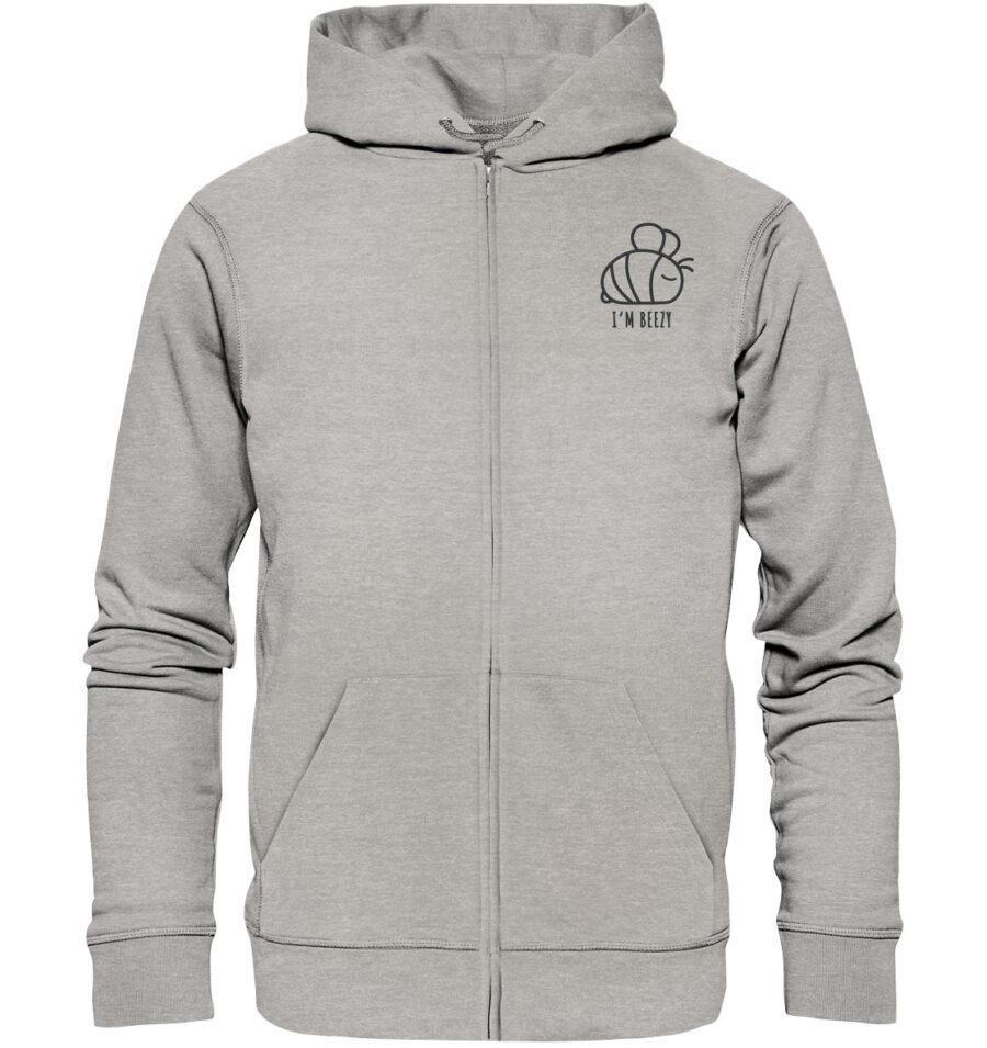 Bee Organic Zipper Heather Grey