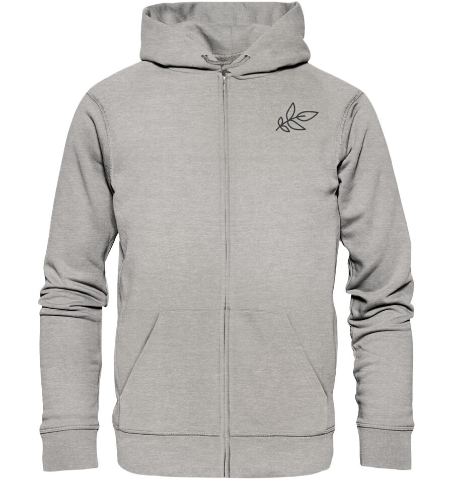 Unbeleafable Organic Zipper Heather Grey