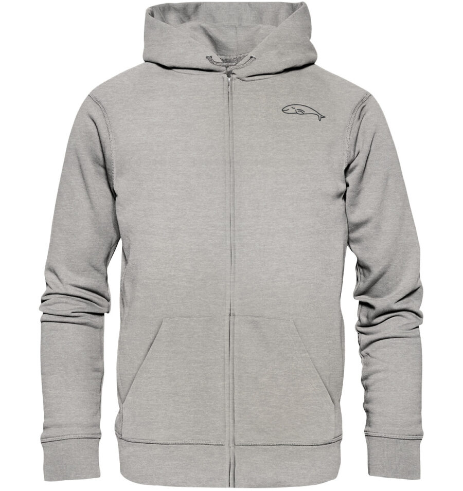 Whale Organic Zipper Heather Grey