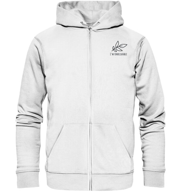 Unbeleafable Organic Zipper White