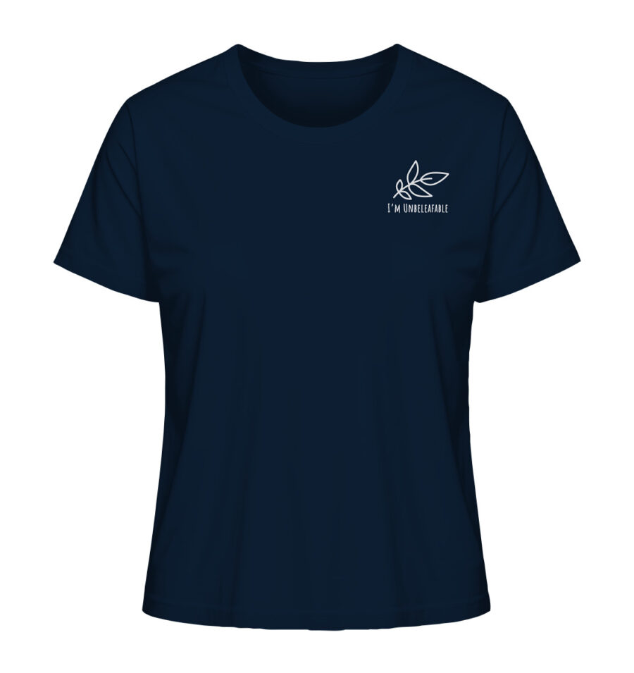 Unbeleafable Ladies Organic Shirt French Navy