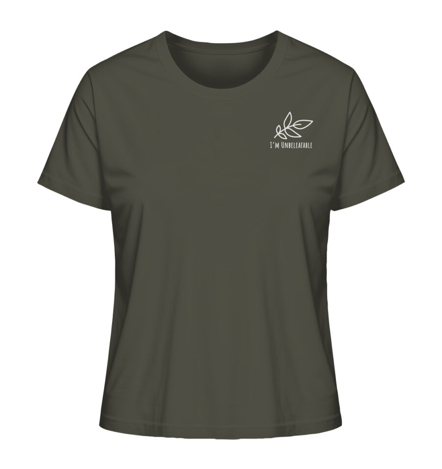 Unbeleafable Ladies Organic Shirt Khaki