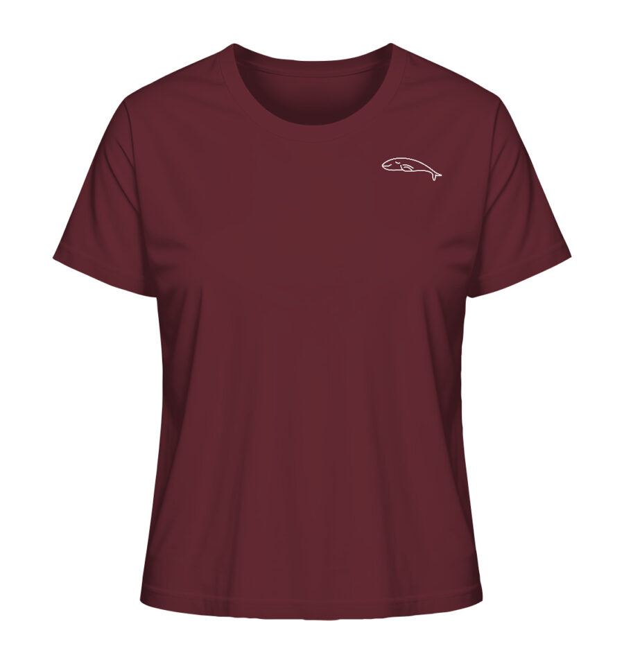 Whale Ladies Organic Shirt Burgundy