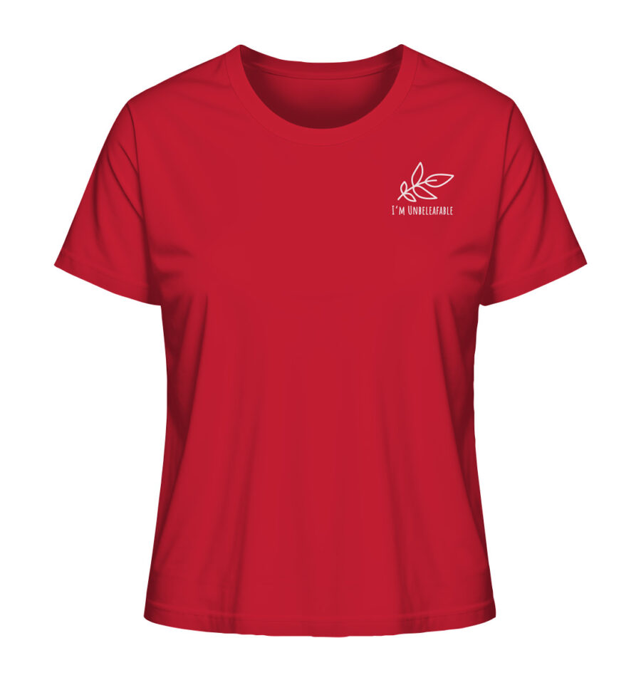 Unbeleafable Ladies Organic Shirt Red