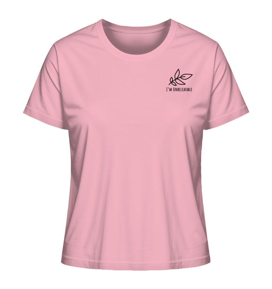 Unbeleafable Ladies Organic Shirt Cotton Pink